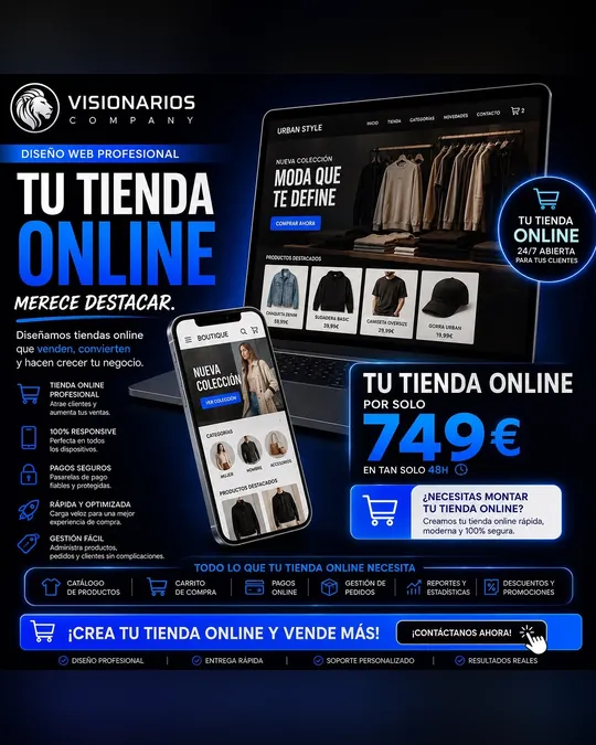Tiendas online profesionales para vender por internet, de Los Visionarios Company