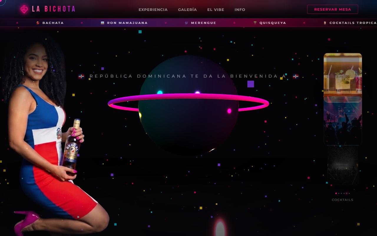 Vista previa de la web de La Bichota